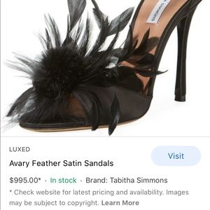 -SOLD-Avary Feather Satin Sandals